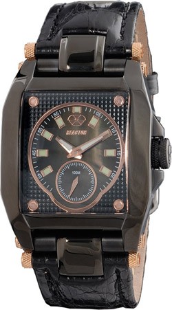 Reactor Fusion Full Men's Watch - Crocodile Strap - Two-Tone - Black Pearl Dial - 95521