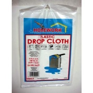 Economy Grade Drop Cloth - Plastic 12' x 9'