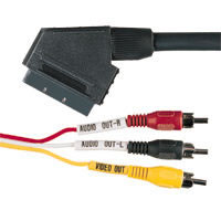 New Scart plug cable to 3 Phono Plugs (audio/video)