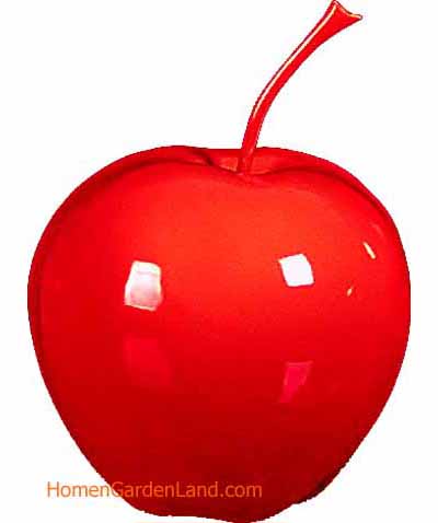 Red Apple Fruit Figurine Resin Made Glassy Giftware