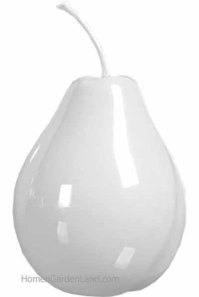 White Pear Fruit Figurine Resin Made Glassy Giftware