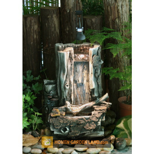 Fountain Log With Halogen Light 14' 14 In  Decor