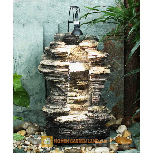 Fountain Log With Halogen Light 14' 14 In Decor