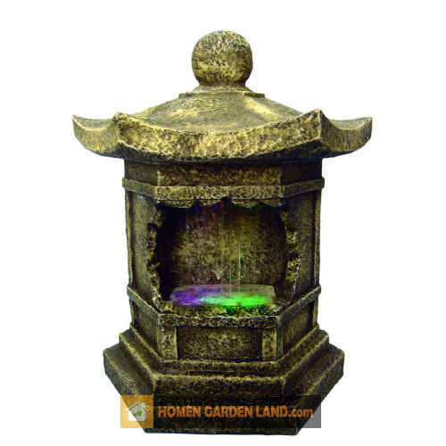 11' Water Fountain Japanese with Built-in LED Lights