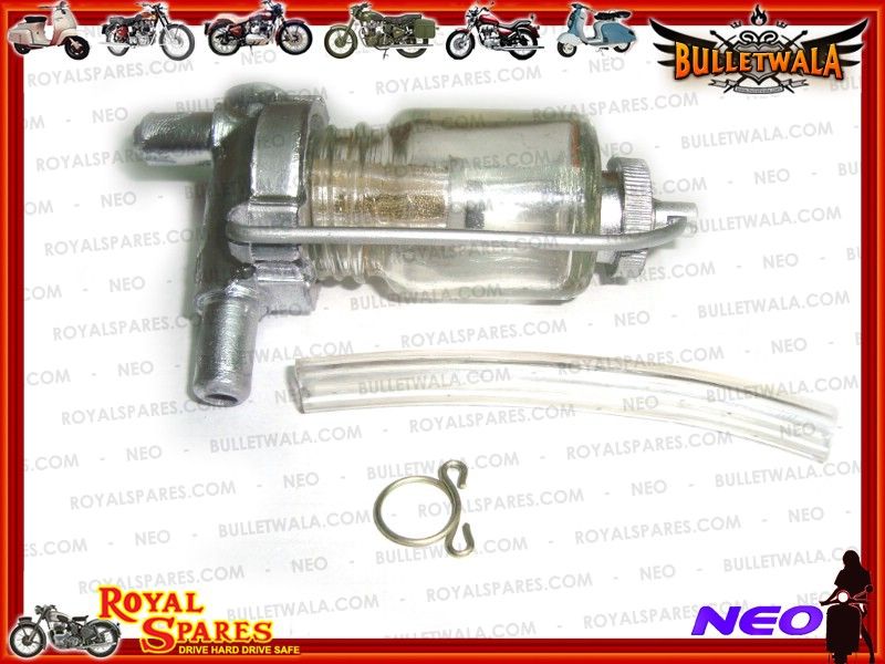 NEW SPECIAL GLASS BOWL FUEL FILTER SUITABLE FOR ROYAL ENFIELD 