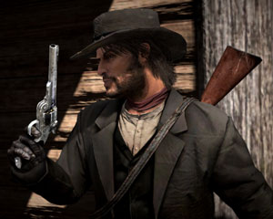 John Marston packing heat in Red Dead Redemption