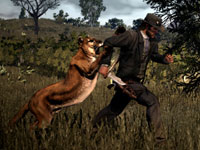 Marston about to become catfood in Red Dead Redemption