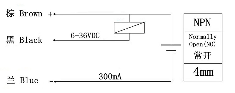 lj12a3-4-z/bx endüktif mesafe sensörü - 4 mm, dc6-36v devre şeması