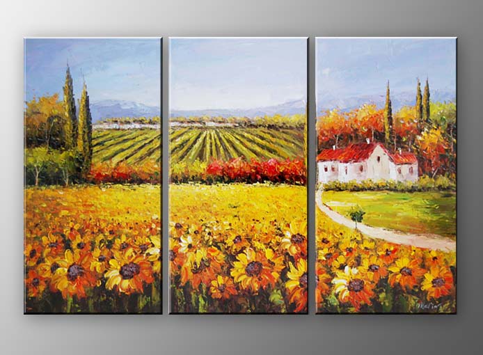 A13 - 60" FRAMED ABSTRACT MODERN Landscape ART OIL PAINTING