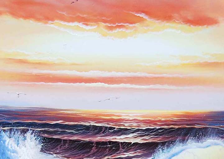 A2 - 60" FRAMED ABSTRACT MODERN Landscape ART OIL PAINTING