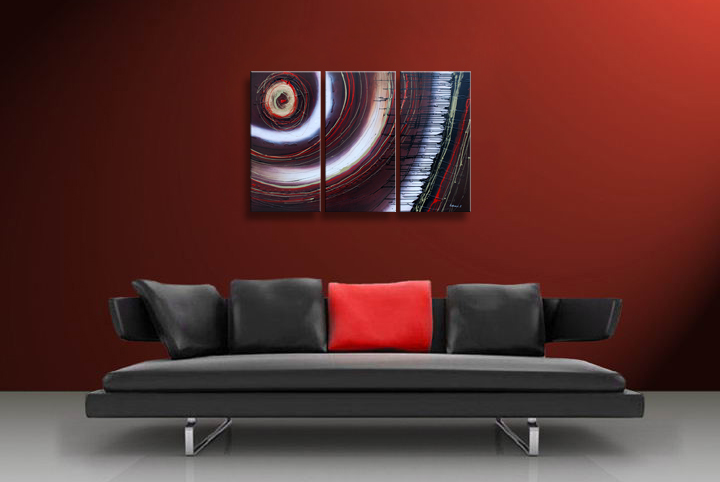 A232 - 60" FRAMED ABSTRACT MODERN Contemporary ART OIL PAINTING