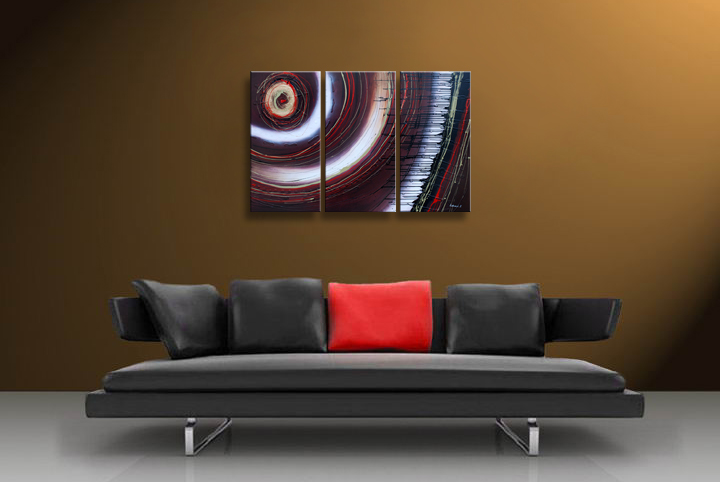 A232 - 60" FRAMED ABSTRACT MODERN Contemporary ART OIL PAINTING