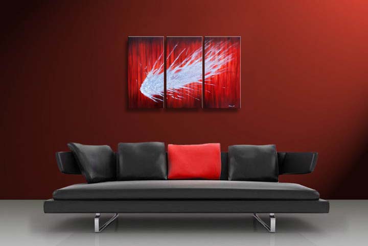 A244 - 60" FRAMED ABSTRACT MODERN Contemporary ART OIL PAINTING