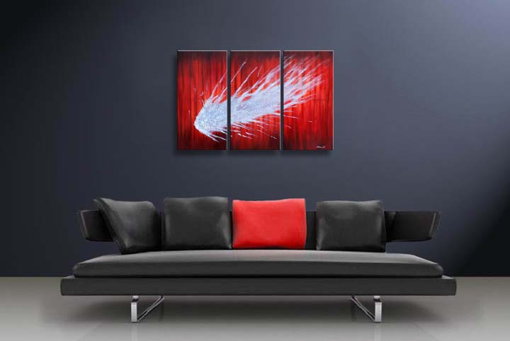 A244 - 60" FRAMED ABSTRACT MODERN Contemporary ART OIL PAINTING