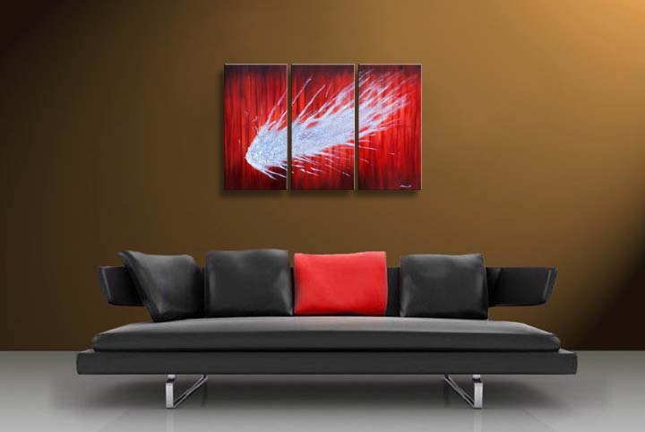 A244 - 60" FRAMED ABSTRACT MODERN Contemporary ART OIL PAINTING