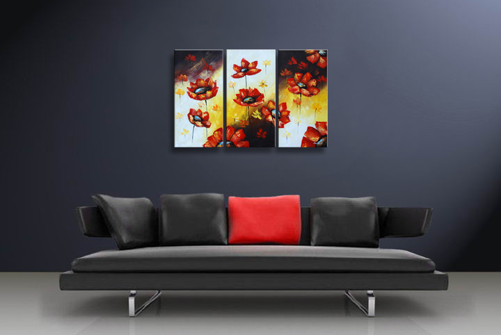 A261 - 60" FRAMED ABSTRACT MODERN Contemporary ART OIL PAINTING