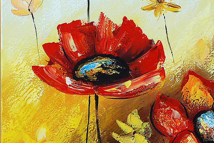 A261 - 60" FRAMED ABSTRACT MODERN Contemporary ART OIL PAINTING