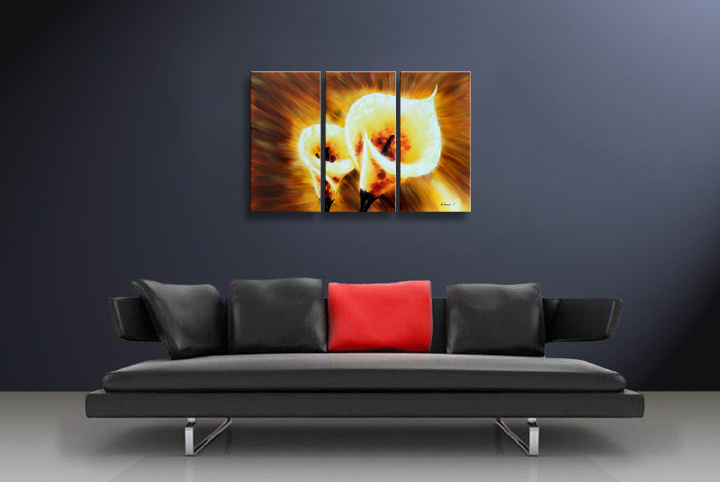 A263 - 60" FRAMED ABSTRACT MODERN Contemporary ART OIL PAINTING