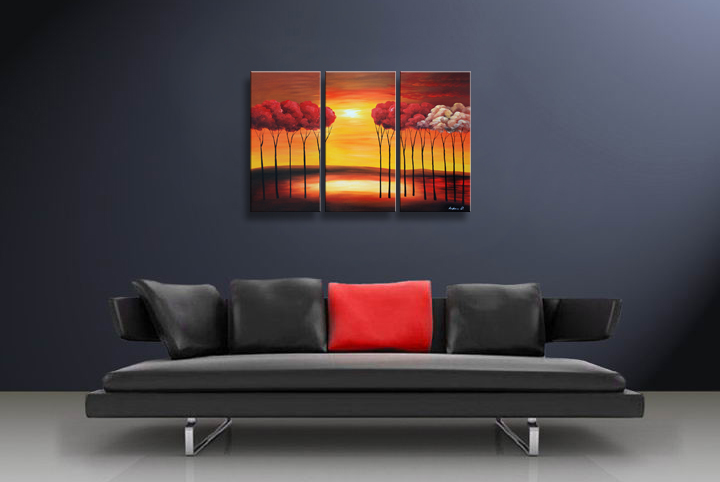 A285 - 60" FRAMED ABSTRACT MODERN Contemporary ART OIL PAINTING