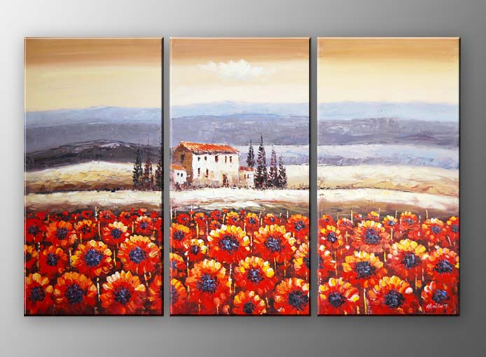 A29 - 60" FRAMED ABSTRACT MODERN Landscape ART OIL PAINTING