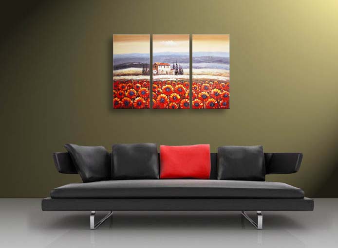 A29 - 60" FRAMED ABSTRACT MODERN Landscape ART OIL PAINTING