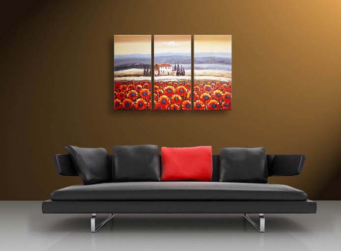 A29 - 60" FRAMED ABSTRACT MODERN Landscape ART OIL PAINTING