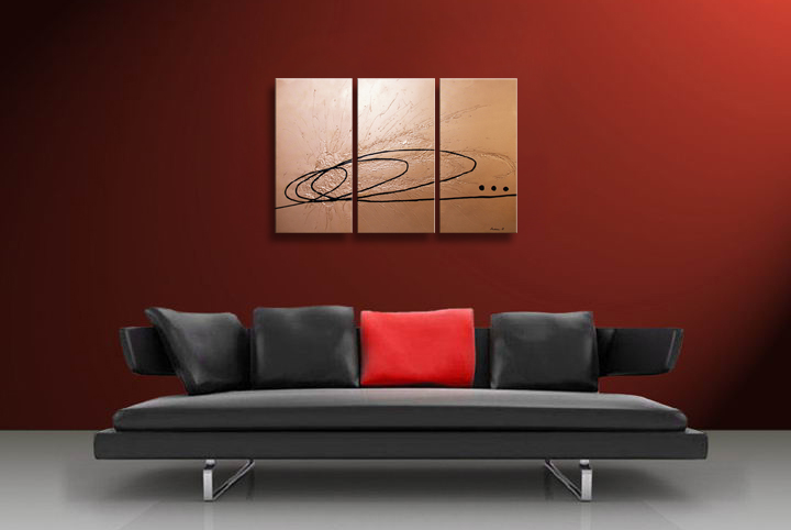 A302 - 60" FRAMED ABSTRACT MODERN Contemporary ART OIL PAINTING