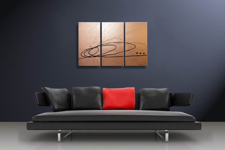 A302 - 60" FRAMED ABSTRACT MODERN Contemporary ART OIL PAINTING