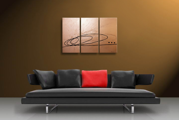 A302 - 60" FRAMED ABSTRACT MODERN Contemporary ART OIL PAINTING