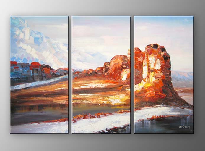 A31 - 60" FRAMED ABSTRACT MODERN Landscape ART OIL PAINTING