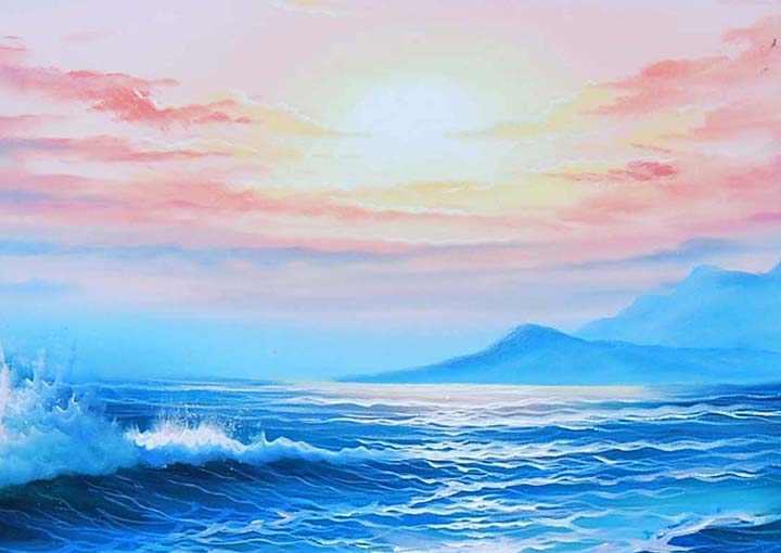 A5 - 60" FRAMED ABSTRACT MODERN Landscape ART OIL PAINTING