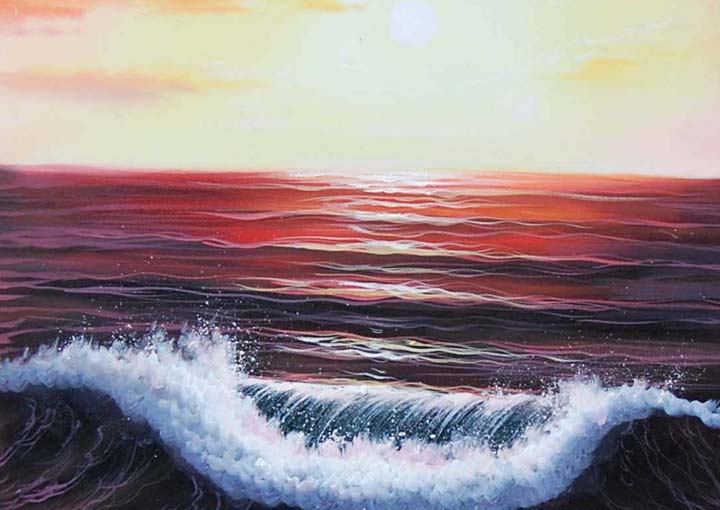 A6 - 60" FRAMED ABSTRACT MODERN Landscape ART OIL PAINTING