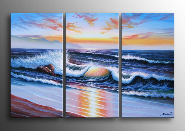A8 - 60" FRAMED ABSTRACT MODERN Landscape ART OIL PAINTING