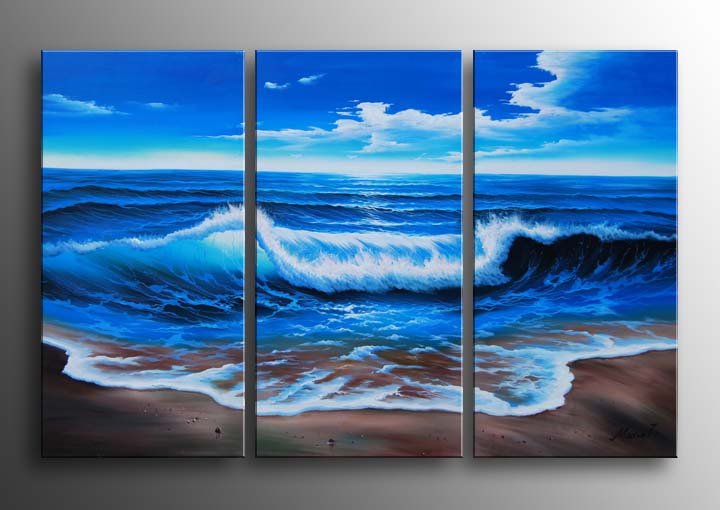 A9 - 60" FRAMED ABSTRACT MODERN Landscape ART OIL PAINTING