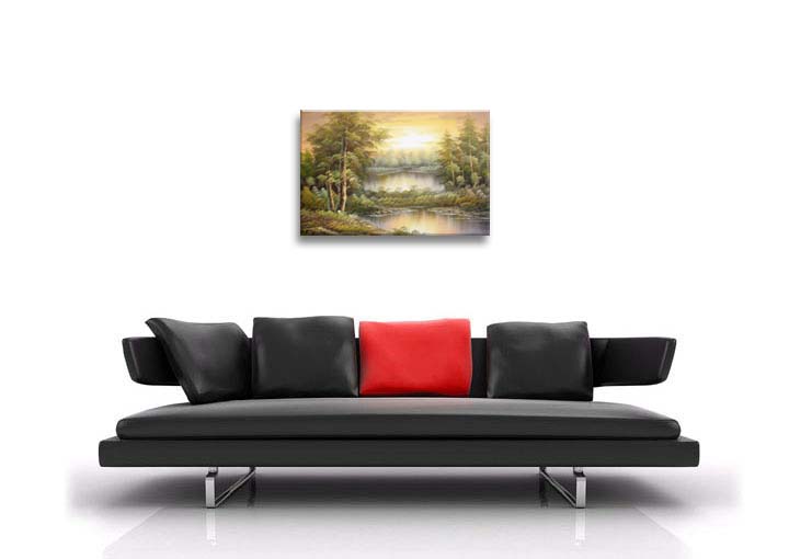 AB1227 - 24x36" FRAMED MODERN ABSTRACT Landscape ART OIL PAINTING