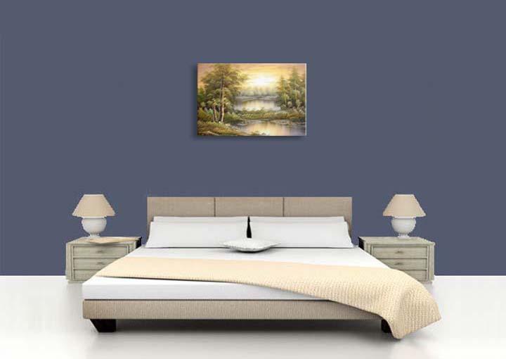 AB1227 - 24x36" FRAMED MODERN ABSTRACT Landscape ART OIL PAINTING