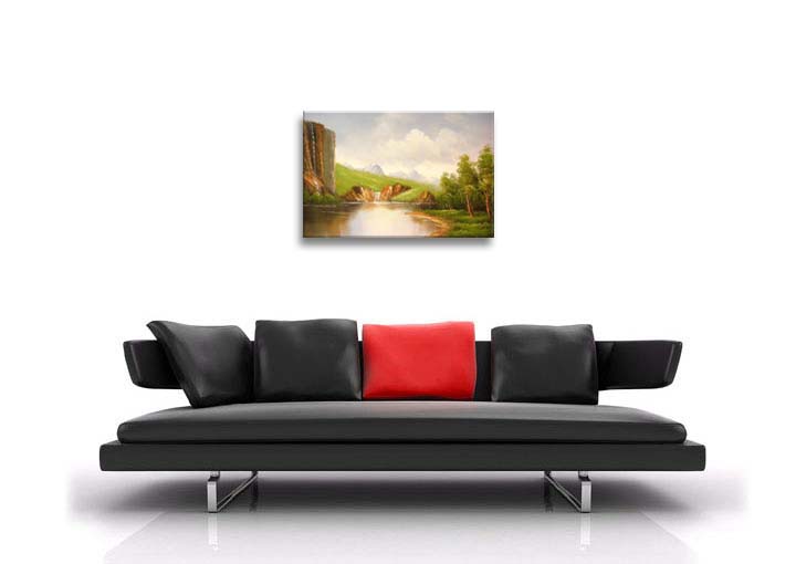 AB1228 - 24x36" FRAMED MODERN ABSTRACT Landscape ART OIL PAINTING