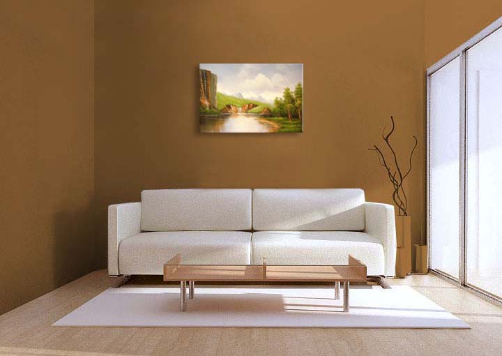 AB1228 - 24x36" FRAMED MODERN ABSTRACT Landscape ART OIL PAINTING