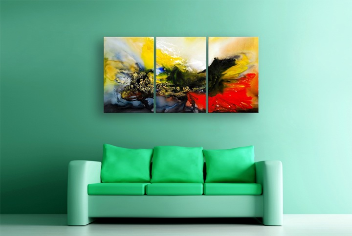B145 - 72" FRAMED ORIGINAL MODERN ABSTRACT ART OIL PAINTING