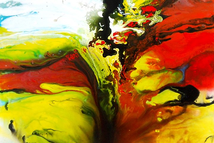 B231 - 72" FRAMED ORIGINAL MODERN ABSTRACT ART OIL PAINTING