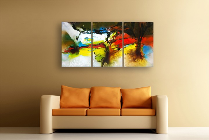 B231 - 72" FRAMED ORIGINAL MODERN ABSTRACT ART OIL PAINTING