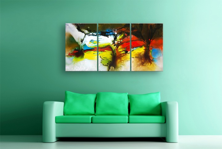 B231 - 72" FRAMED ORIGINAL MODERN ABSTRACT ART OIL PAINTING