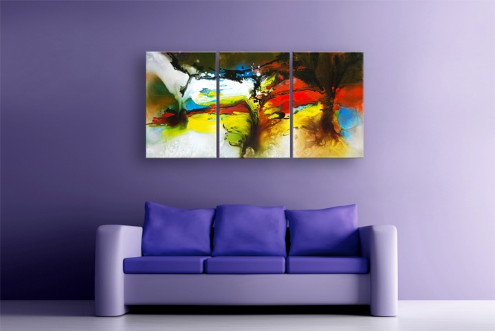 B231 - 72" FRAMED ORIGINAL MODERN ABSTRACT ART OIL PAINTING