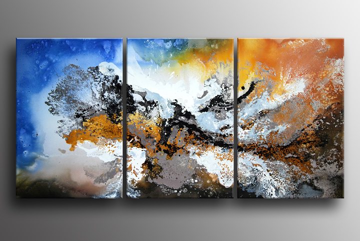 B232 - 72" FRAMED ORIGINAL MODERN ABSTRACT ART OIL PAINTING