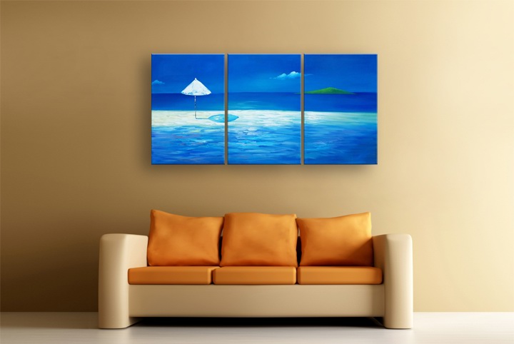 B245 - 72" FRAMED ORIGINAL MODERN ABSTRACT ART OIL PAINTING