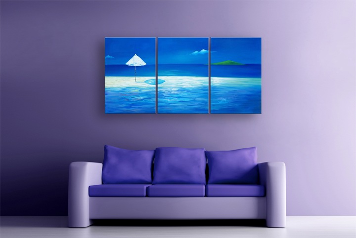 B245 - 72" FRAMED ORIGINAL MODERN ABSTRACT ART OIL PAINTING