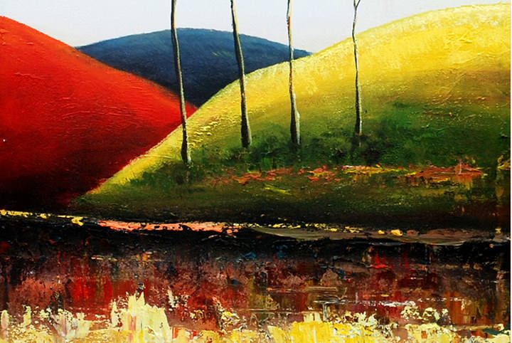 B246 - 72" FRAMED ORIGINAL MODERN ABSTRACT ART OIL PAINTING