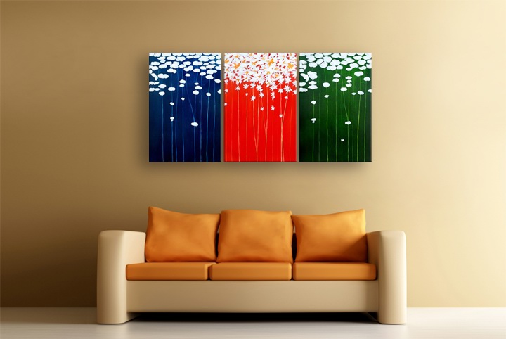 B264 - 72" FRAMED ORIGINAL MODERN ABSTRACT ART OIL PAINTING