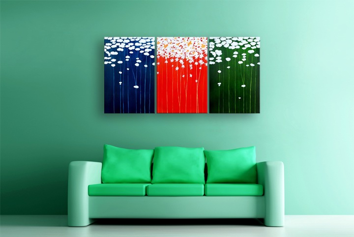 B264 - 72" FRAMED ORIGINAL MODERN ABSTRACT ART OIL PAINTING