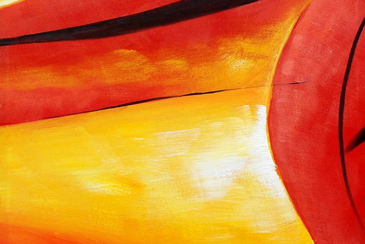 B266 - 72" FRAMED ORIGINAL MODERN ABSTRACT ART OIL PAINTING